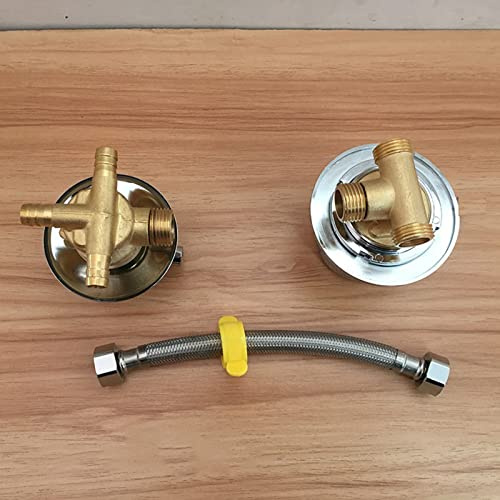 Devire valvole acqua fredda e calda, rubinetto deviatore con valvola di miscelazione in ottone, 2/3/4/5 vie, filettatura intubazione, montaggio a parete, G1/2, colore argento e oro (3-Way Intubation