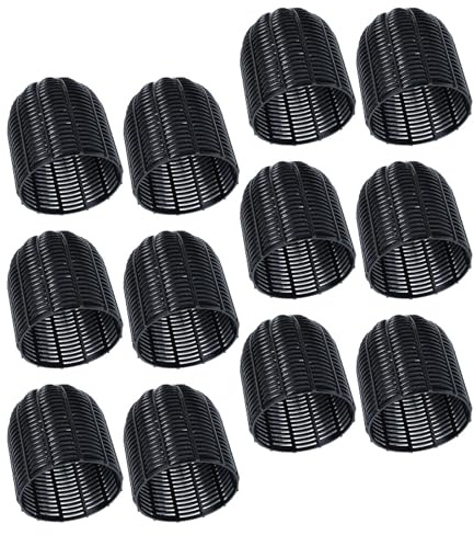OATIPHO 12 Stück LED Lichterketten Lampenschirm Vogelkäfig Kunststoff Schwarz Wetterfeste Weihnachtslichterkappen für 5mm LED Dekorative Außenbeleuchtung für Garten und Terrasse