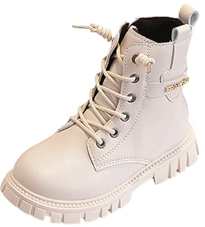 Generico Stivali Con Il Tacco Bambina,Scarpe Per Bambini Stivali Bassi Alla Moda Stivali Comodi In Pelle Con Suola Morbida Per Bambini