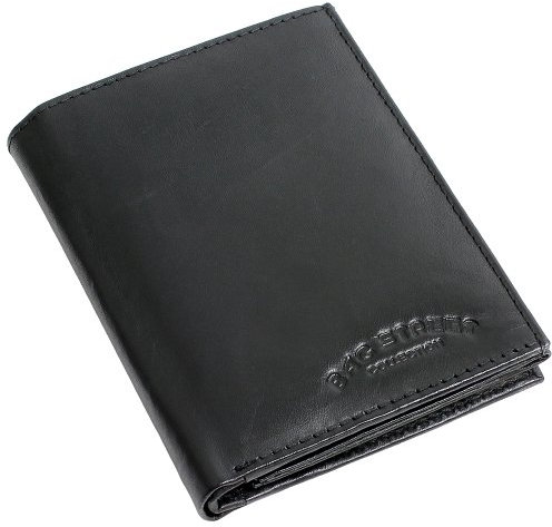 Geldbörse Portemonnaie Geldbeutel echt Leder schwarz Hochformat Neu