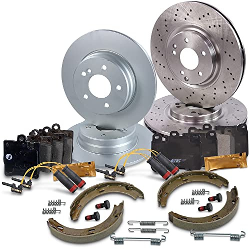 BESTPRICE Bremsenset inkl. Bremsscheiben vorne Ø 330 mm + hinten Ø 290 mm + Bremsbeläge vorne und hinten Kompatibel mit MERCEDES C-Klasse (W203)(S203), CLK (C209), CLK Cabrio (A209)