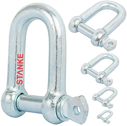 Seilwerk STANKE Schäkel 16mm Rundschäkel verzinkt 800 kg Tragkraft, 5 Stück