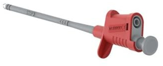 MULTICOMP PRO 6A Red Pincer Clip 4mm Test Probe – Electrical & Electronic Testing, CAT II 1000V Safety