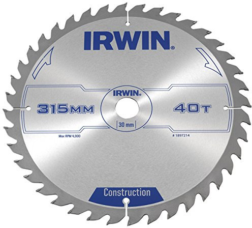 IRWIN IRW1897214 315 x 30 mm 40 dents Lame de scie circulaire dents Grind ATB