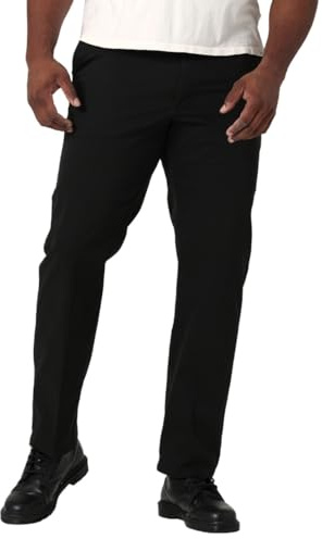 Lee Men's Big & Tall Extreme Motion Flat Front Regular Straight Pant Black 50W x 30L