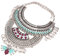 YAZILIND ethnische Art Resin Strass Bib Statement Choker Silber-Kragen-Halskette für Frauen Schmuck-Geschenk