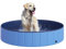 PawHut®, piscina per cani, in PVC e legno, blu/rosso, 100 x 30 cm, Modell3, Φ140 x H30cm