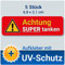 5 Stück Aufkleber Achtung SUPER tanken für Tankdeckel, PKW, LKW, Maschinen, Mietwagen mit UV-Schutz