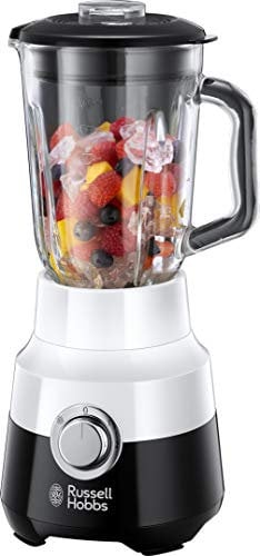 Russell Hobbs Glas-Standmixer Horizon, 22.000 U/min, 0.9 PS-Motor, Impuls-/Ice-Crush-Funktion, 1.5l Glasbehälter, Edelstahlmesser, Mixer, elektrischer Zerkleinerer, Smoothie-Maker 24721-56