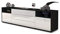 Stil.Zeit TV Schrank Lowboard Bettina, Korpus anthrazit matt, Front Hochglanz-Design Weiß (180x49x35cm), mit Push-to-Open Technik & Leichtlaufschienen