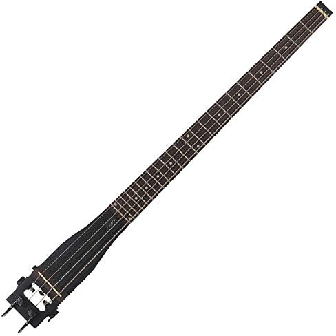 Anygig E-Bass Practikal Tragbar Reise 101CM 1.6KG Schwarz 34 Vollausschlag mit Gigbag Linkshänder
