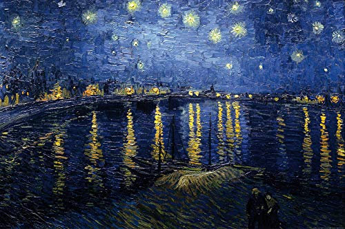 1art1 Vincent Van Gogh XXL Poster Sternennacht Über Der Rhône, 1888 Plakat | Bild 120x80 cm