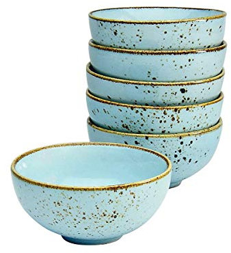 CreaTable 11,5 cm, LIGHTBLUE, 22090, Serie Nature Collection, 6-teiliges Geschirrset, Dipschale aus Steinzeug, spülmaschinen-und mikrowellengeeignet, Qualitätsproduktion, Blue
