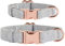 Thoroughbeds Grey Tweed Dog Collar with Rose Gold Buckle - Extra Small