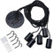 Black Industrial pendant light fitting, 5lights Spider Hanging light fitting with adjustable 3M twisted braided cable, Retro industrial Cluster Pendant light Fittings E27 Lamp Holder-Black/1010-5LT