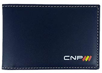 Piel Cabrera Portefeuille porte-plaque homme unisexe pour police nationale espagnole Logo CNP. Bleu, bleu, Classique