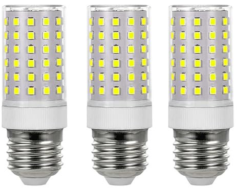 E26 LED Light Bulbs 10W (100W Halogen Equivalent) Cool White 6000K LED Corn Light for Ceiling Fan Chandelier Pendant Light,E26/E27 Medium Socket Base,66 LED 5730 SMD,Non- Dimmable,Pack of 3