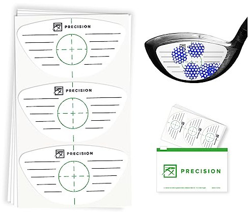 RX PRECISION - Golf Impact Tape - 300 Etiketten/Label - Driver/HÖLZER - FÜR LINKSHÄNDER UND RECHTSHÄNDER - FACETAPE - Sweet Spot Analyse - SCHWUNGTRAINER