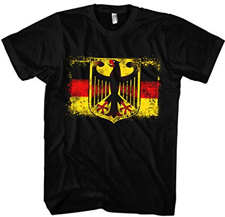Old School Flag Deutschland Männer und Herren T-Shirt | Germany Flagge Fussball Retro Fahne WM EM