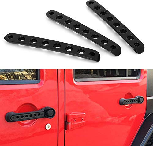 EVGATSAUTO Verkleidung der Außentürgriffabdeckung, 3-teilig/Satz Aluminiumlegierung Autotürgriffverkleidung Einsatz Kompatibel mit JK 2 Tür 2007-2018