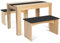 IDMarket - Set Esstisch und 2 Bänke ROZY 4 Personen Buche und Schwarz 110 cm