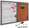 Bakaji Magnetisches Whiteboard mit Kork Memoboard Kombiniert 60x40cm Holzrahmen mit Kreidesatz, 2 Magneten und 6 Pinnnadeln, Modernes Design Kreidetafel Home Kitchen Office (Weiß)