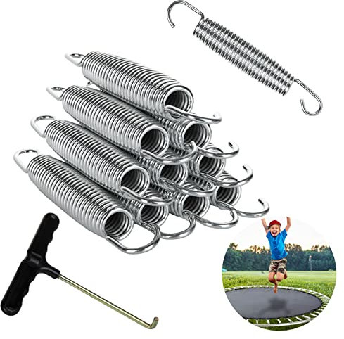 GOYADA 20 Pack 5.5in Trampoline Springs Replacement with T-Hook for 6ft/8ft/10ft/12ft/14ft Trampoline, Galvanized Steel Heavy Duty Trampoline Spring with 1Pcs Trampoline Spring Tool