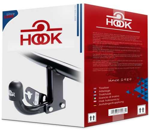 Hook starre AHK Anhängerkupplung kompatibel mit Ford Transit Custom Van ab 2013 + universell Elektrosatz 13-polig