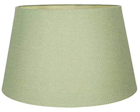 Traditional Olive Green Linen Fabric Drum Table/Pendant Lampshade | 60w Maximum | Inner Fabric Lining | 30cm Diameter by Happy Homewares