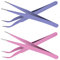Prasacco 4-in-1 Curved & Straight Tweezers - Sticker, Craft, Eyelash & Nail Art Rhinestone Tweezers