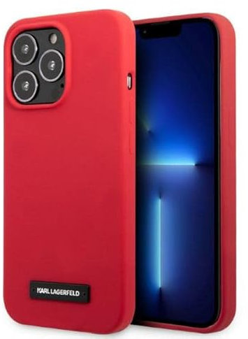 Karl Lagerfeld KLHCP13LSLMP1R Hülle für iPhone 13 Pro / 13 6,1 hardcase rot Silicone Plaque
