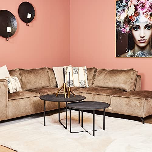 Couchtisch Arlington Schwarz | 2er Set | Mangoholz & Metallmöbel | Industrielle Einrichtung