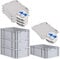PROREGAL SuperSparSet 4x Eurobox NextGen Economy mit Scharnierdeckel & blauen Verschlüssen | Griffe geschlossen | HxBxT 22x40x60cm | 44 Liter | Eurobehälter Transportbox Transportbehälter