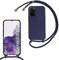 MBSLFY Silikon Handykette für Samsung Galaxy S20 Plus Hülle mit Band,Silikon Necklace Handyhülle mit Abnehmbar Kordel zum Umhängen Stossfest Bumper Handy Schutzhülle für Samsung S20 Plus, Navy blau