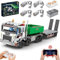 Technik LKW mit Anhänger, Mit Power Functions Set, 2950 Teile Klemmbausteine Technik Kipper LKW mit Tieflader Groß MOC Set