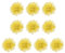 PATIKIL 10Stk 2.8 Chiffon Blumen Netz Stoff Blumen Nähen Gewebe Ornamente Stirnband Verzierungen für Heimwerker Handwerk Hochzeit Dekor Gelb