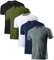Holure Herren 5er Pack Sports Atmungsaktiv Schnelltrocknend Kurzarm T-Shirts Schwarz/Grün/Weiß/Marine/Dunkelgrau 05-XL