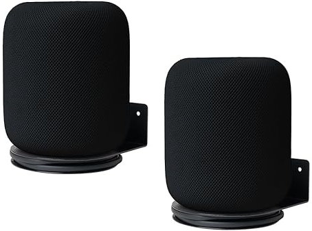shinar Metall Wandhalterung Kompatibel mit Homepod 2, Halterung Zubehör Ständer Kompatibel mit Homepod 2 Gen. 2023 integriertem Kabelmanagement Max. 12 kg (2-Pack, Schwarz)