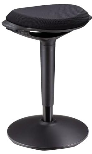 IDIMEX Hocker Astoria - Ergonomisch, Höhenverstellbar, Bürostuhl, Arbeitsstuhl, Schwarz