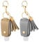 2 Pcs Small Hand Sanitizer Keychain Portable Leather Hand Sanitizer Holder Leakproof Plastic Empty Bottles Hand Sanitizer Travel Holder Bottle for Lotion Liquid Soap Shampoo Grey Yellow
