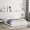 vidaXL White Engineered Wood Bed Frame with Drawers - Small Double 120x190 cm - Contemporary Bedroom Furniture with Storage and Supportive Plywood Slats