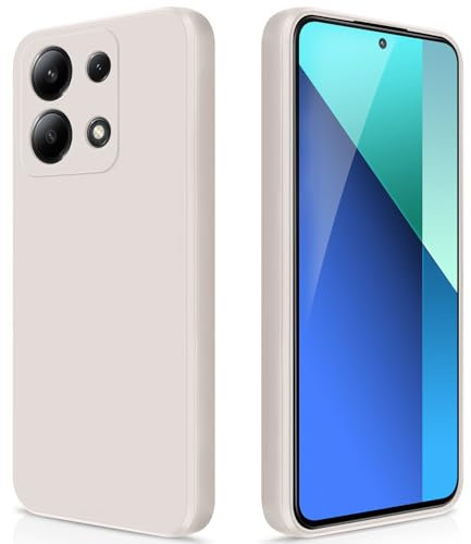 GiiYoon Hülle Kompatibel mit Xiaomi Redmi Note 13 4G, Hochwertiges Liquid Silicone Case, Rundumschutz Handyhülle, Kratzfestes Weiches Mikrofaserfutter- Weiß
