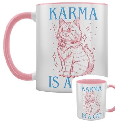 Grindstore Karma is A Cat Pink Inner 2-Tone Mug
