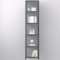 Glasvitrine für Sammlerstücke, Wohnzimmer, Bücherregal mit Schranktüren, Doppeltür-Design, transparente Seiten, starke Tragfähigkeit, 42 × 33 × 161 cm, Grau