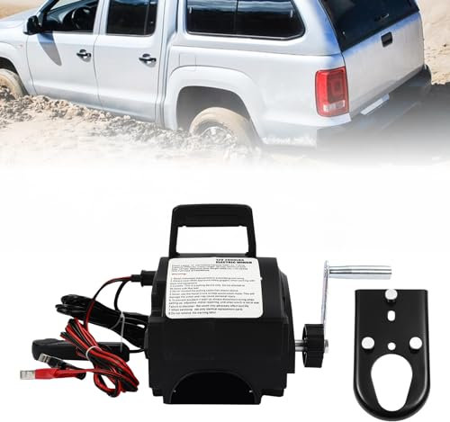 Elektrische Seilwinde 12V mit Überlastschutz, Schwimmende Zugkraft 2267.96kg/5000lbs, Bootswinde Winde Seilzug