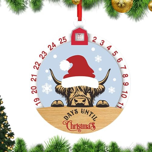 Calendrier de l'Avent avec compte à rebours de Noël, affiche de compte à rebours pour Noël | Calendrier de l'Avent Panneau de porte Calendrier de compte à rebours Décoration murale 25 jours h
