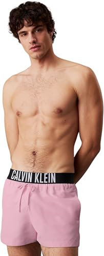 Calvin Klein Short de Bain Homme Short avec Ceinture Emblématique, Rose (Sweet Pink), M