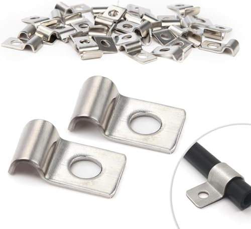 TenaLucy 20 Pezzi U-Fascette Stringitubo,Morsetto per Tubi Morsetti per Tubi Fissaggio per Tubi Collari per Tubi Fermacavi Ferma Cavi Foro Singolo,per Tubi del Gas Tubi Dell'acqua e Cavi (20MM)