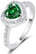 MYBELLNA Versprechen Ring für Ihre 925 Sterling Silber Erstellt Ruby Blue Saphir Smaragd Diamant Herz Versprechen Hochzeit Verlobungsring für Frau Freundin Ihr Jubiläum (Ring-1, Green, 54（17.3）)