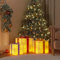 Homgoday Geschenkboxen für Weihnachten, beleuchtet, 3 Stück, 64 LEDs, warmweiß, Weihnachtsbeleuchtung